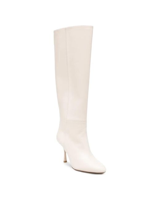 Stuart Weitzman White Madison Leather Boots