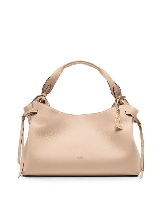 Lancel Natural Swann Leather Tote Bag