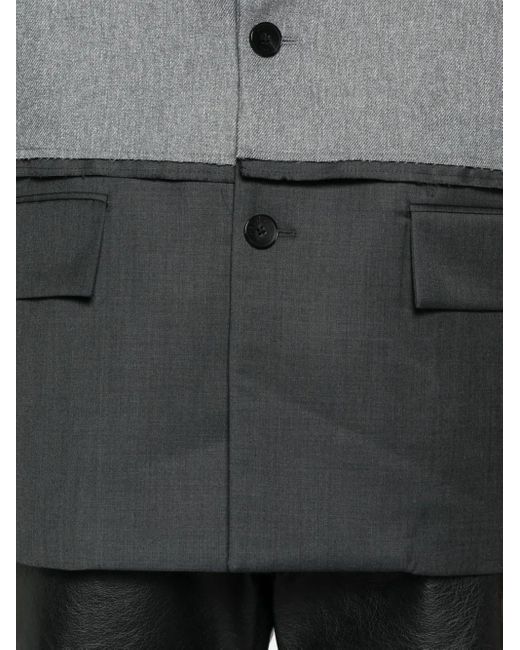 Feng Chen Wang Gray Two-Tone Single-Breasted Blazer for men