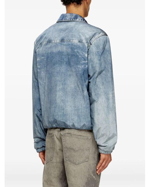 DIESEL Blue Denim Jackets for men