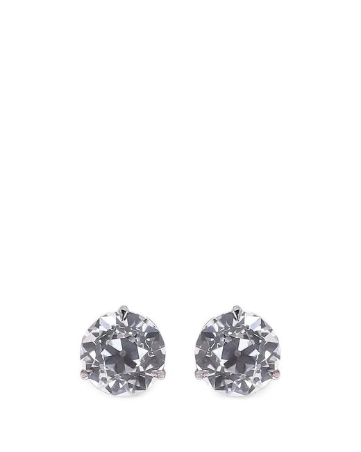 with love White Travel Diamond Stud Earrings