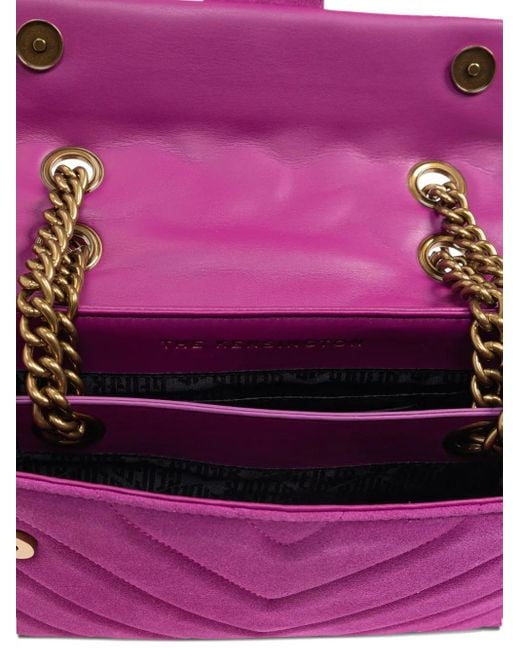 Kurt Geiger Purple Kleine Kensington Umhängetasche mit gestepptem Kettenriemen