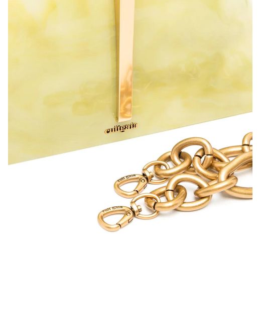 Cult Gaia Yellow Laguna Marbled Clutch Bag