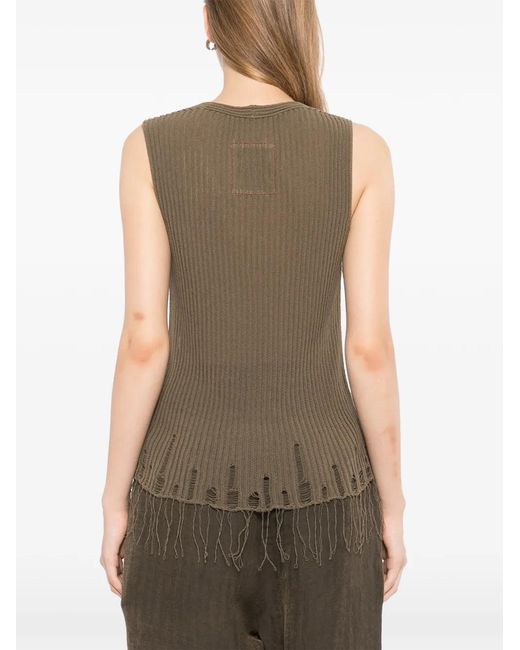 Uma Wang Green Frayed Vest