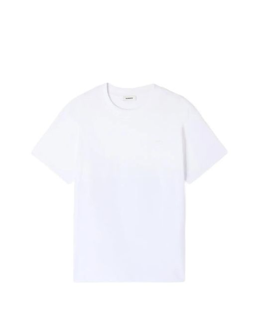 Sandro White T-Shirt With Double S Patch for men