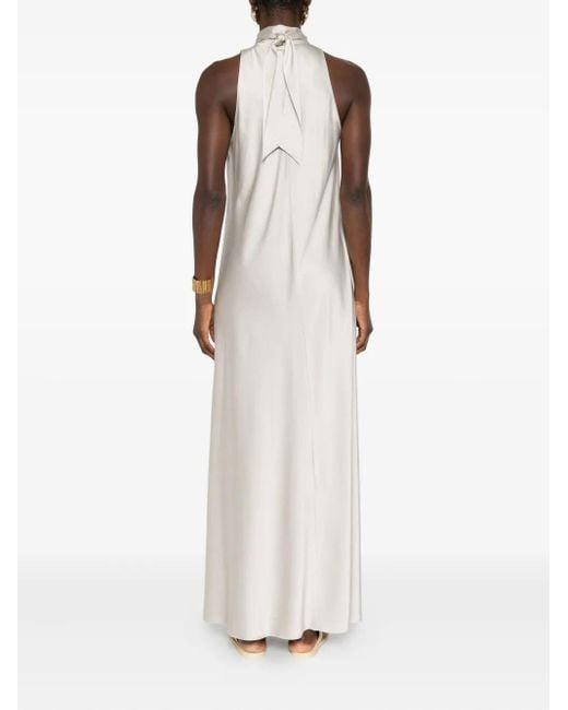 Forte Forte White Tie-Neck Maxi Dress