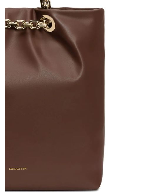 Fabiana Filippi Brown Leather Tote Bag