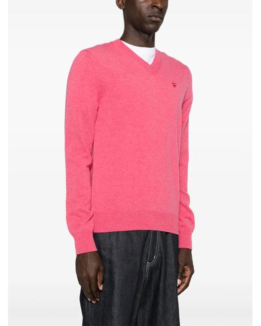 Maglione Con Applicazione di COMME DES GARÇONS PLAY in Pink