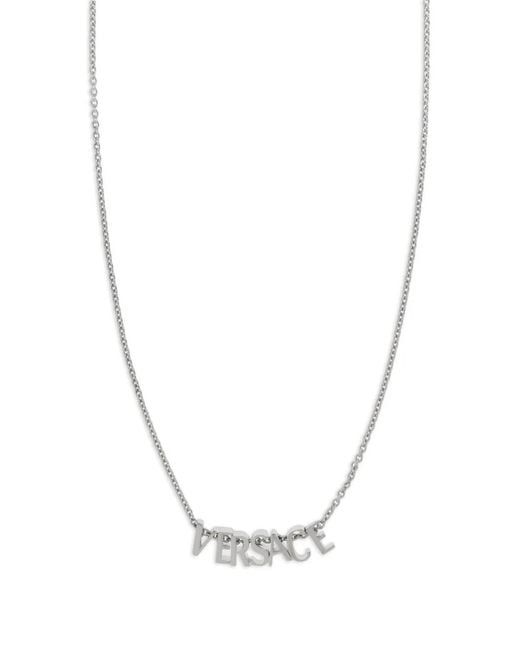 Versace White Collier À Logo Lettre