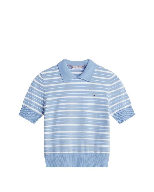 Tommy Hilfiger Blue T-Shirt En Coton À Rayures
