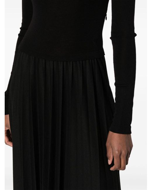 Vestido largo con falda plisada Claudie Pierlot de color Black