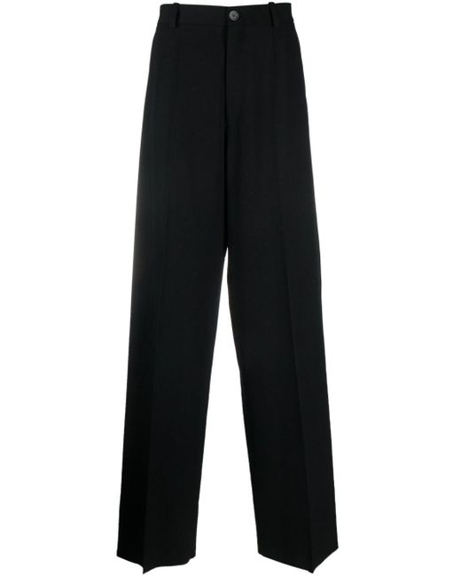 Pantalon en laine à coupe ample Balenciaga en coloris Black