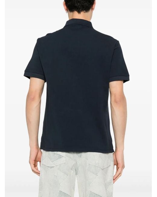 Just Cavalli Blue Piqué-Weave Polo Shirt for men