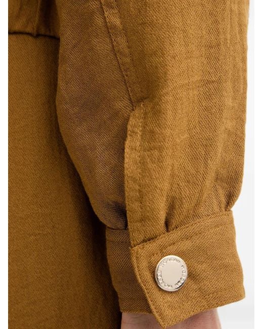 Morgan Brown Zip-Up Elasticated-Hem Bomber Jacket