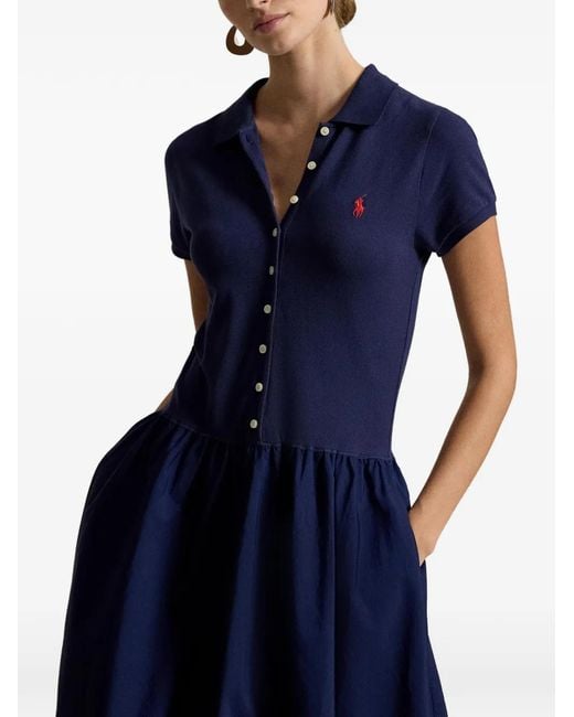 Polo Ralph Lauren Blue Button Cotton Dress