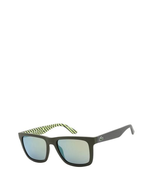 Lacoste Gray Rectangle-Frame Sunglasses for men