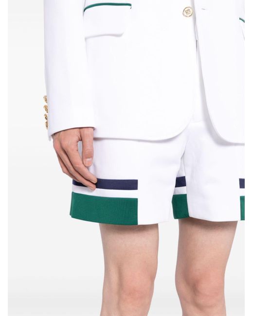 Casablancabrand White Logo-appliqué Stripe-detail Track Shorts for men