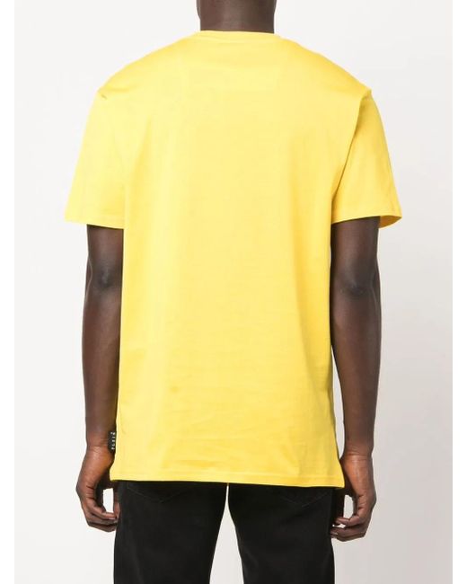Philipp Plein Yellow Chest Logo-Print Detail T-Shirt for men