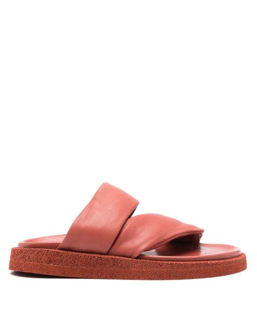 Officine Creative Pink Inner Double-strap Leather Sandals