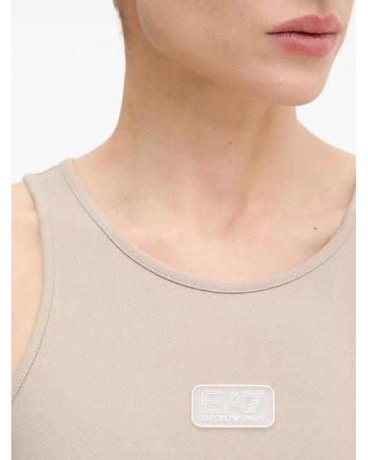EA7 White Débardeur Crop Logo Series