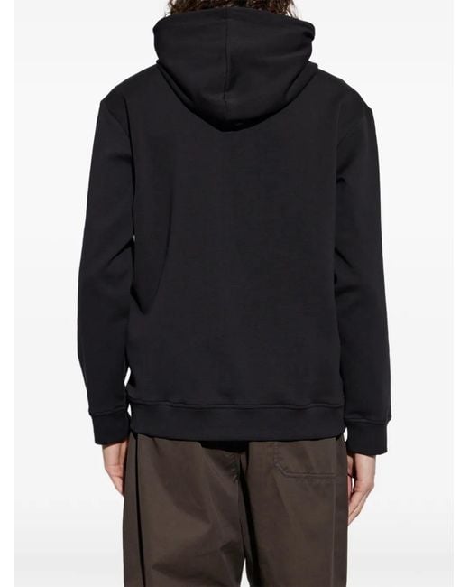 Paul & Shark Blue Logo-Patch Drawstring Hoodie for men