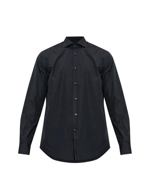 Paul & Shark Blue Soffio Spread-Collar Long-Sleeve Shirt for men