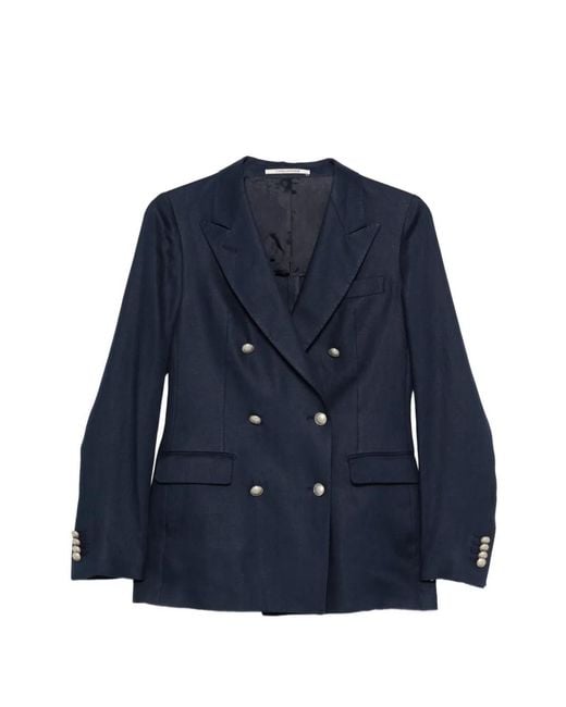 Tagliatore Blue Double-Breasted Blazer