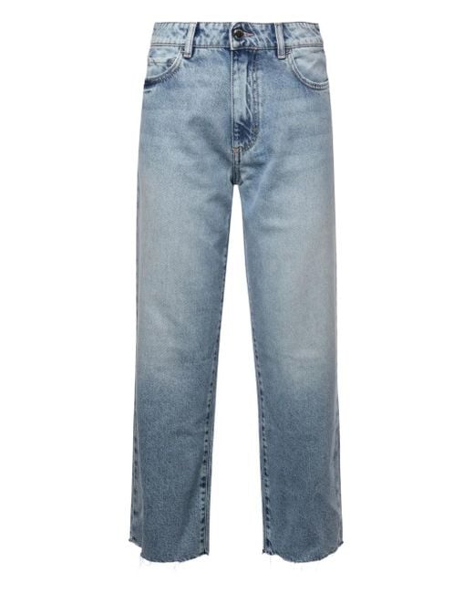 ICON DENIM Jill フレイドエッジ ジーンズ Blue