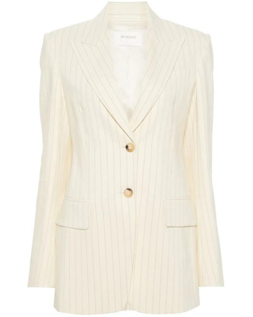 Sportmax Natural Aversa Pinstriped Blazer