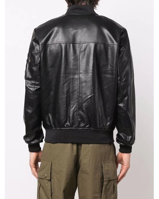 Alpha Industries Leren Bomberjack in het Black voor heren