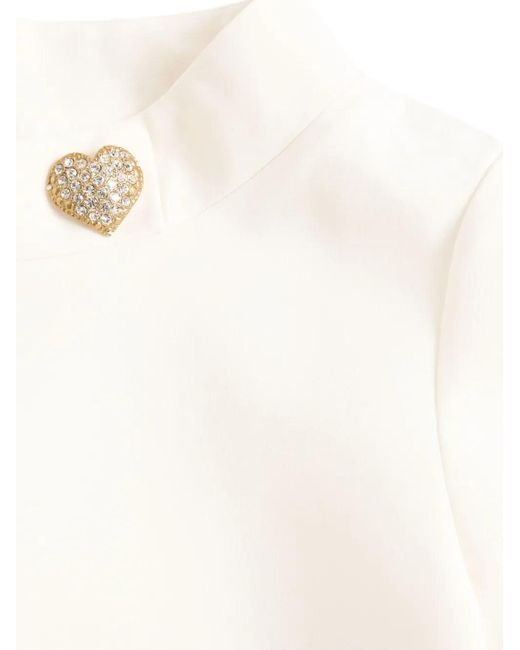 Valentino Garavani White Heart-Detail Mini Dress