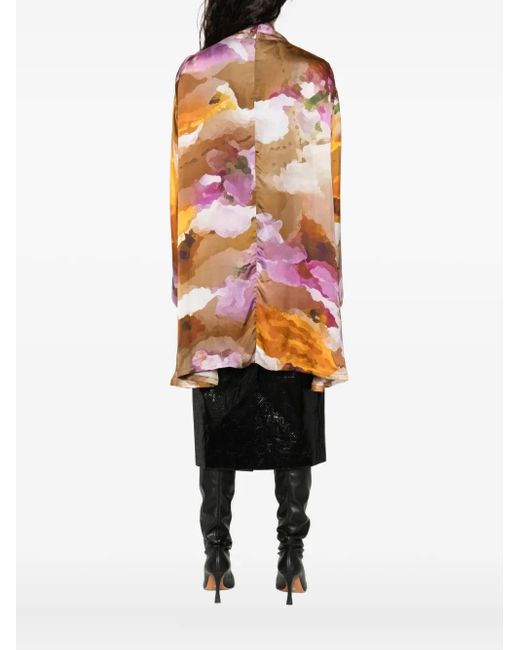 Yavi Brown Abstract-Print Jacket