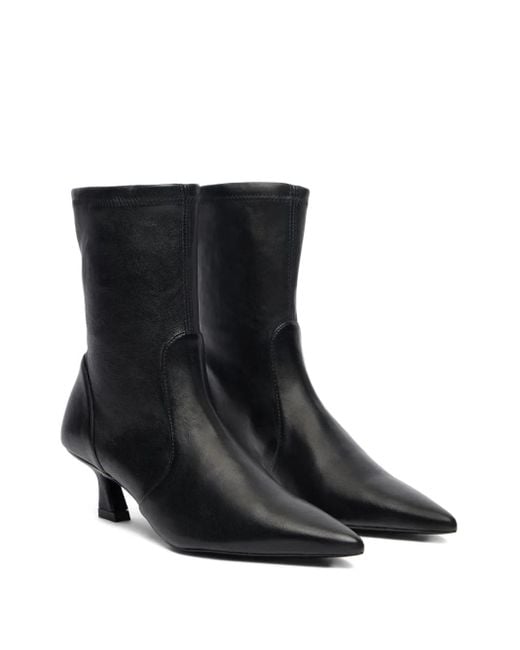 Stuart Weitzman Black Vinnie Pointed-Toe Ankle Boots