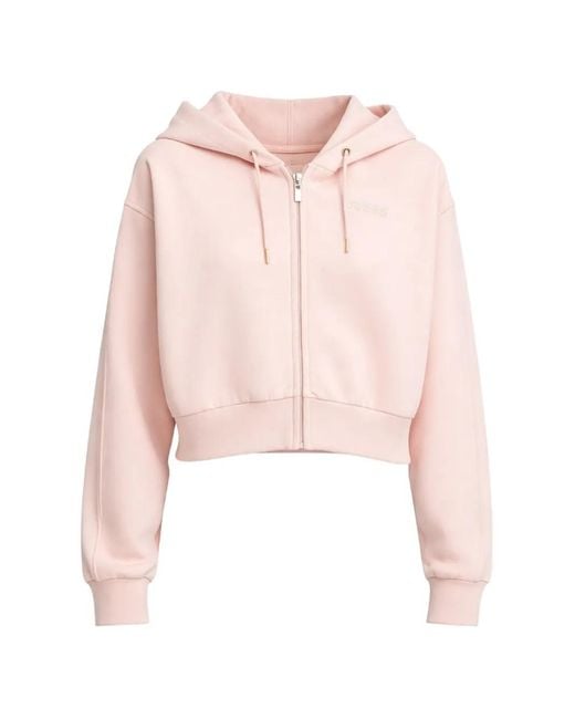 Guess Pink Hooded Zip-Up Top