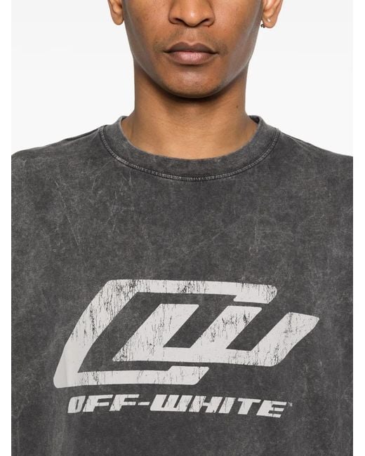 Off-White c/o Virgil Abloh Gray Off 'Owr Skate' Short Sleeve T-Shirt for men