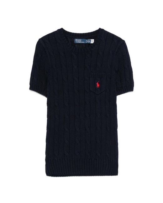 Polo Ralph Lauren Blue Short Sleeve Mini Polo With Ribbed Cuffs