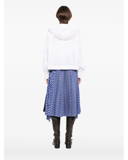 Sacai White Hooded Panelled Jacket