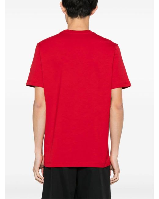 T-shirt en coton à logo imprimé Moncler pour homme en coloris Red