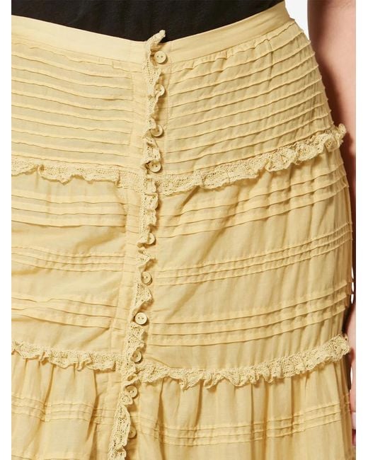 Isabel Marant Yellow Paoline Tiered Maxi Skirt