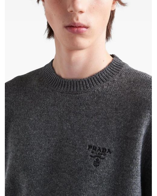 Prada Gray Cashmere Sweater for men