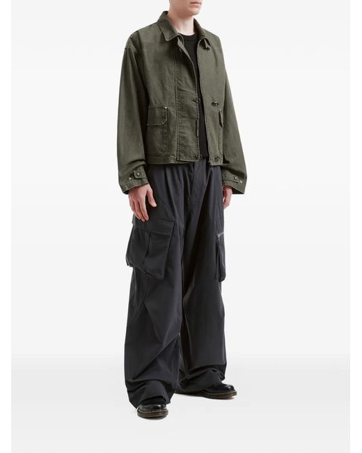 FIVE CM Green Flap-Pocket Toggle Jacket for men