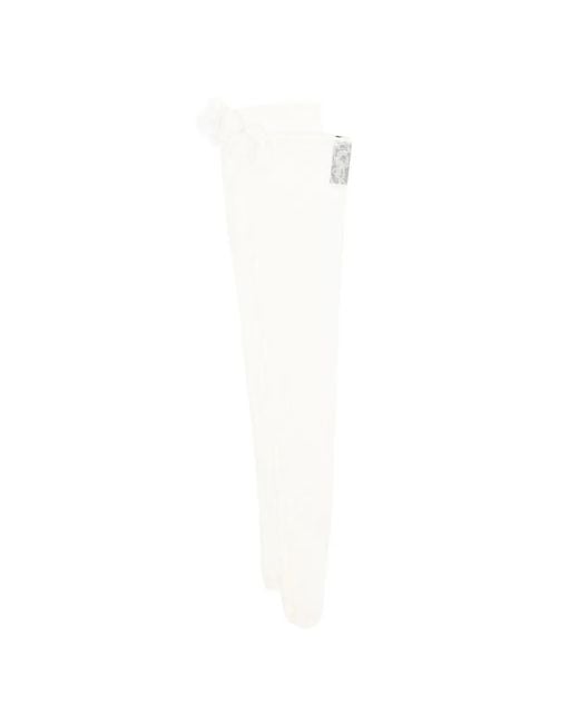 David Koma White Floral-Appliqué Stockings