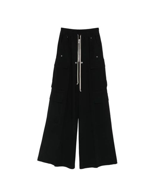 Rick Owens Black Cargobelas Cargo-Pocket Palazzo Pants