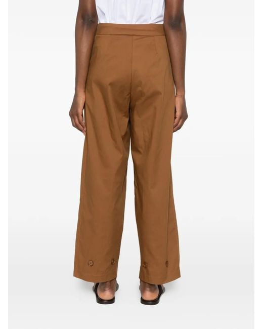 Carla G Brown Buttoned-Cuff Trousers