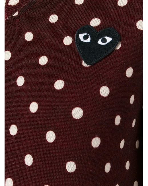 COMME DES GARÇONS PLAY Red Polka-Dot Jumper