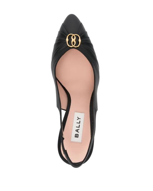 Bally Black Emblem 80Mm Leather Pumps