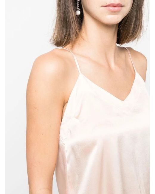 Forte_forte White Spaghetti-Strap Silk Tank