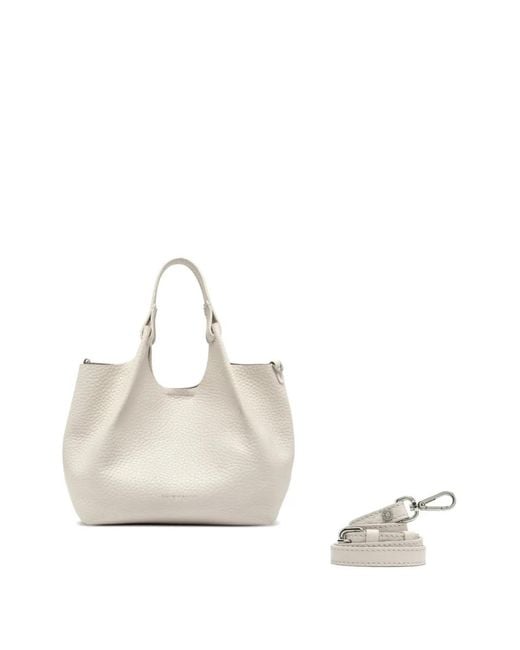 Gianni Chiarini Natural Dua Pebble-Texture Leather Tote Bag