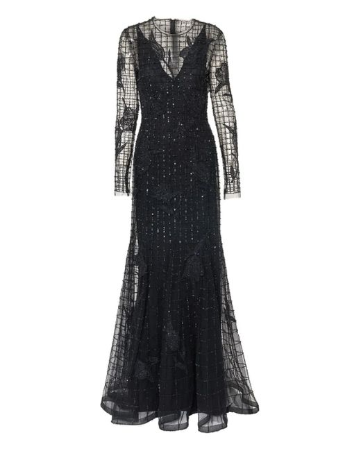 Abito Da Sera Con Ricamo di Carolina Herrera in Black