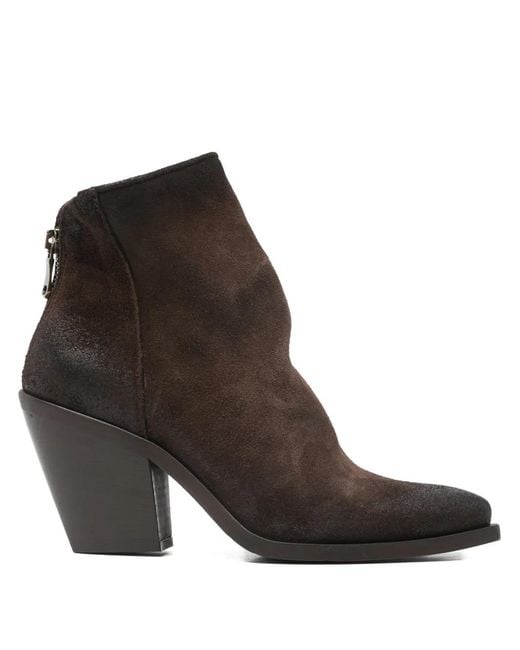 METISSE Brown Zip Heeled Boots